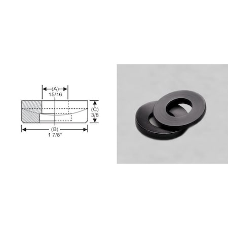 S & W Manufacturing Spherical Washer, Fits Bolt Size 7/8 in Steel, Black Oxide Finish TPW-7
